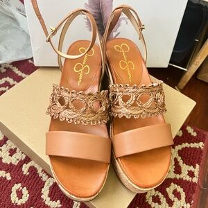 NEW Jessica Simpson Brown Callri Wedge women Sandals size 8.5